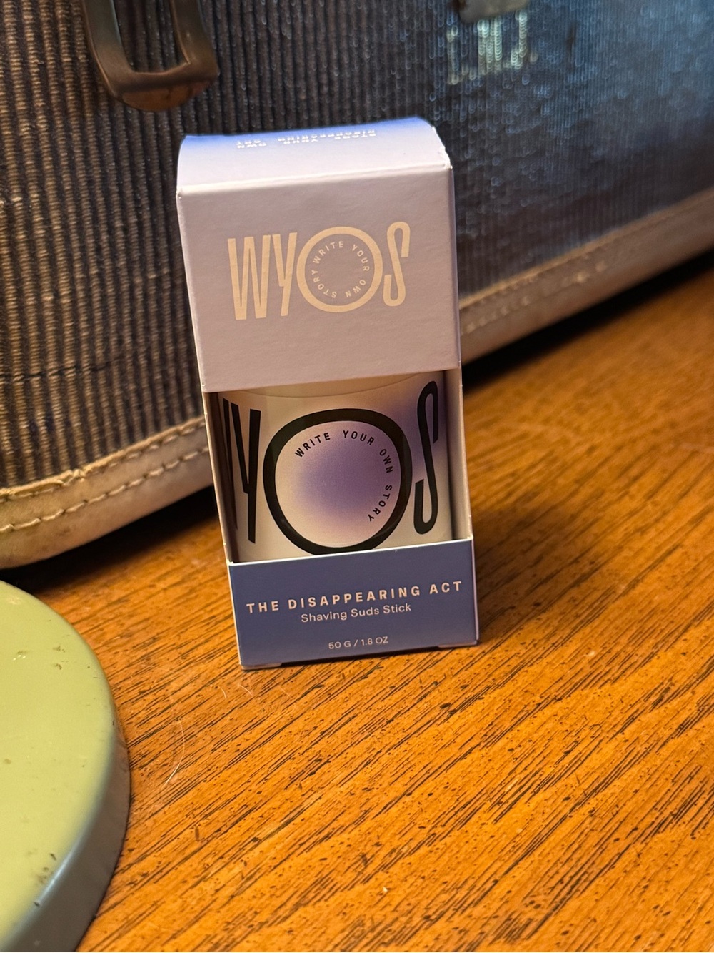 WYO'S The Disappearing Act Shaving Suds Stick — Lavender & Silver Packaging